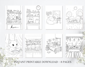 Kawaii Coloring Pages | Printable Kids Activity (Digital Download