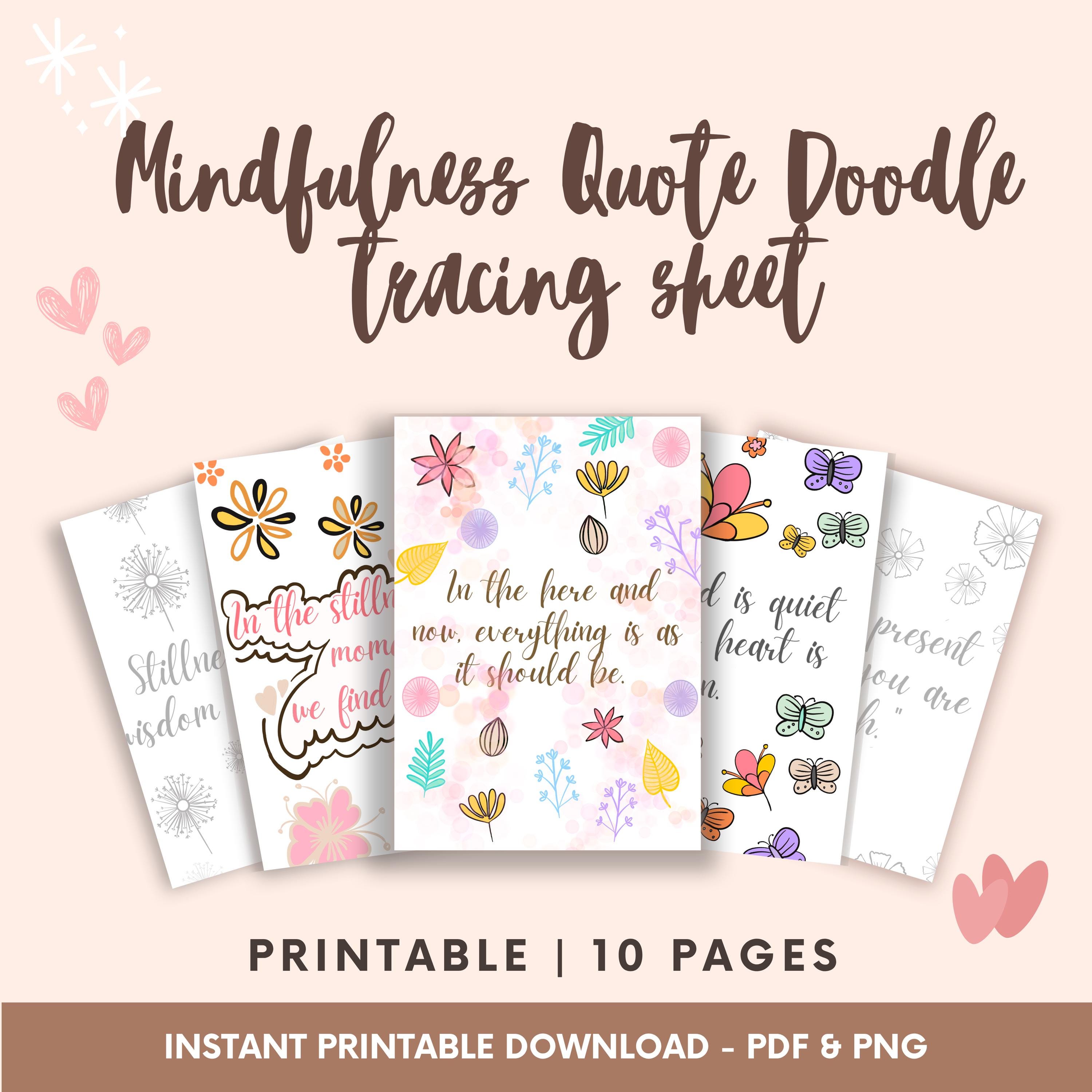 Páginas de colorir mindfulness | Folhas de traçado doodle para Procreate e impressão | Arte digital de autocuidado