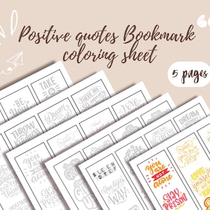 Positive coloring bookmark