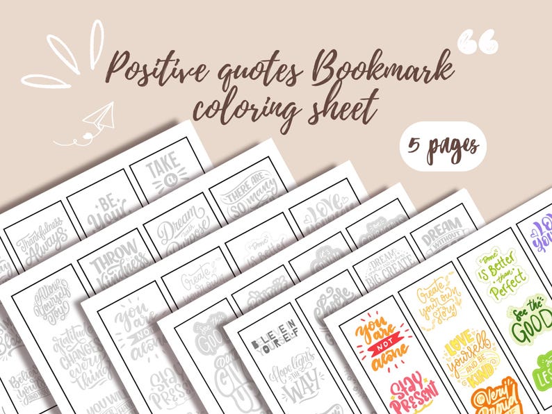Positive coloring bookmark