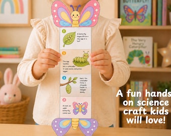 Butterfly Life Cycle Folding Surprise Craft | Printable Activity for Kids | Preschool & Kindergarten Science Craft