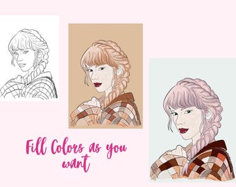 Libro para colorear de Taylor: Arte inspirado en estrellas del pop (PDF)