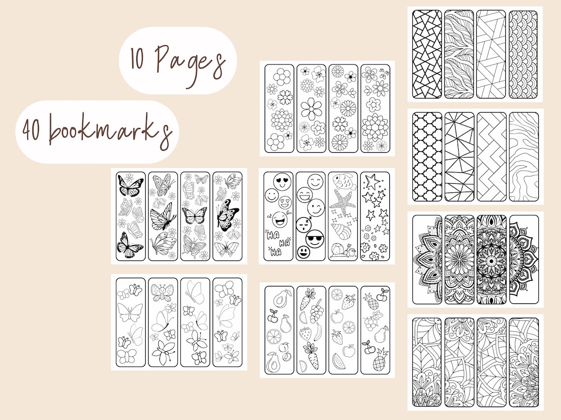 Printable Coloring Bookmarks | Bookmark Coloring Pages for Kids or ...