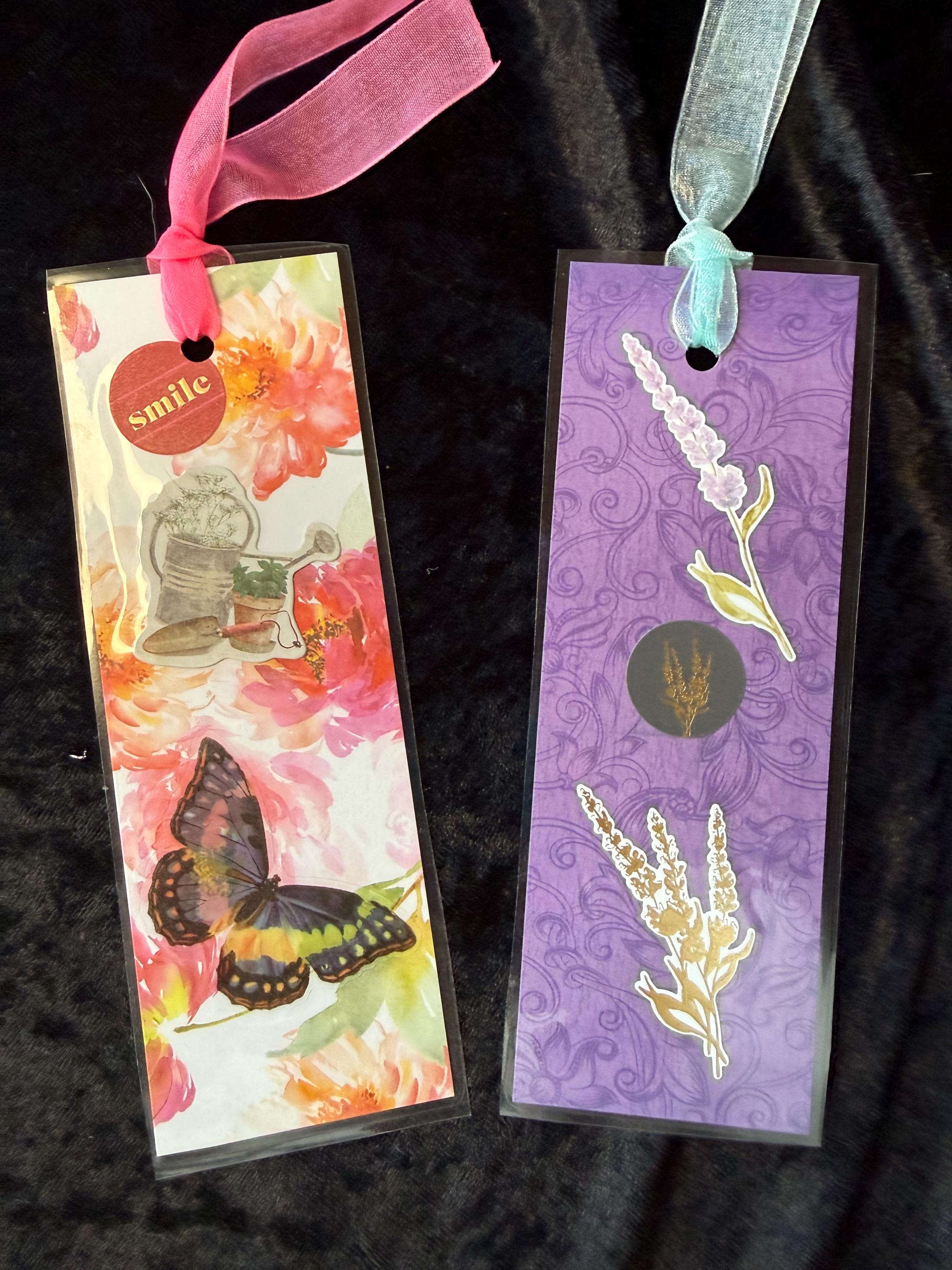 Floral Laminated Bookmark With Ribbon & Charm: Spring Flowers - Etsy