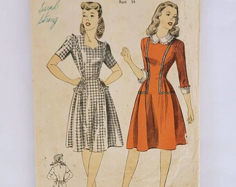 Du Barry 5931 Dress Pattern Bust 34 - Vintage 1940s - DuBarry