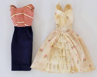 1960s Barbie Dresses Cruise Stripes and Garden Party - Incomplete and Imperfect