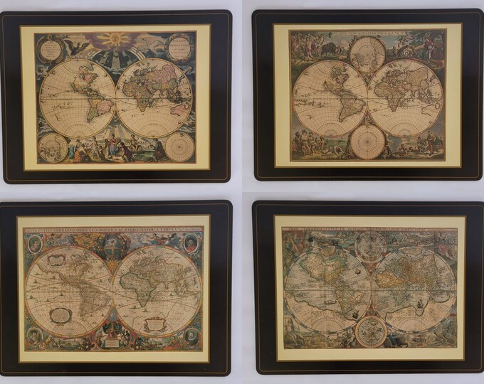 Set of 4 Old World Map Pimpernel Placemats Etsy