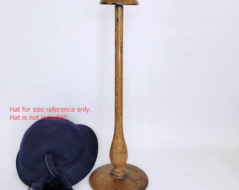 Antique Oak Frankel Hat Stand 17.5" Tall - Millinery Stand - Frankel Display NY Label on Bottom