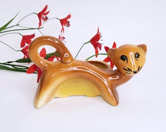 Small Vintage Weasel Planter or Ring Dish - Ferret Cactus or Succulent Planter