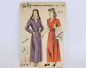 1940s Robe Pattern Bust 34 DuBarry 5746 Cut Complete