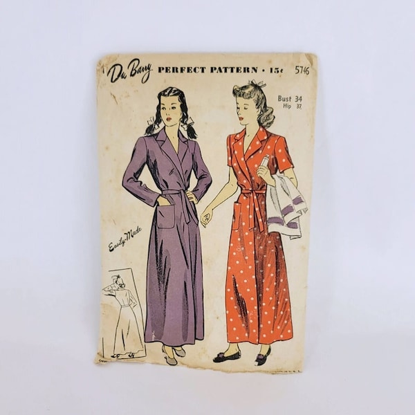1940s Robe Pattern Bust 34 DuBarry 5746 Cut Complete