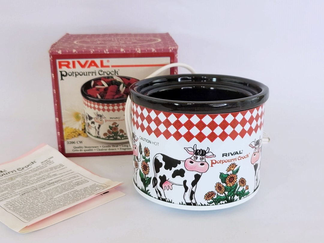 Vintage Rival Potpourri Crock Cows Design Etsy