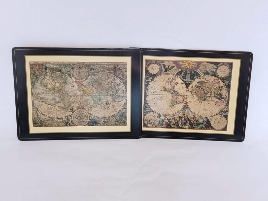Set of 2 Old World Map Pimpernel Placemats Etsy
