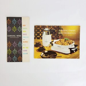 2 Vintage Corning Ware Pamphlets Brochures - Electromatics and Cornflower - With Recipes