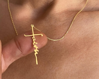 Glaube Halskette 14k Vergoldet Konfirmation Geschenk Religiöse Halskette