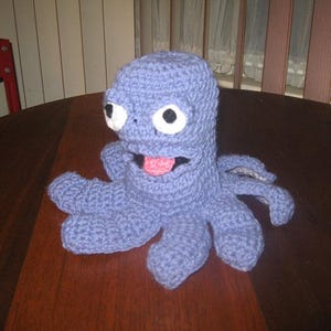 Crochet Purple Octopus Hand Puppet