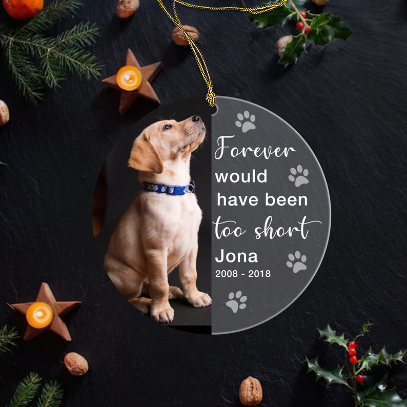 Dog Photo Ornament Personalized Custom Pet Ornament Custom image 1