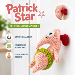 Patrick Star Refrigerator Magnet Crochet Pattern (PDF Download)