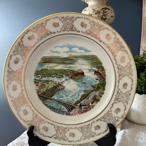 Vintage Niagara Falls, Canada Souvenir Porcelain Plate-Made by NC in Western Germany