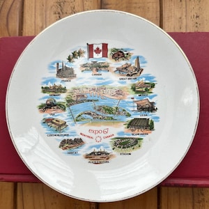 Vintage 1967 Expo Montreal Canada Souvenir Commemorative Plate by British Anchor England