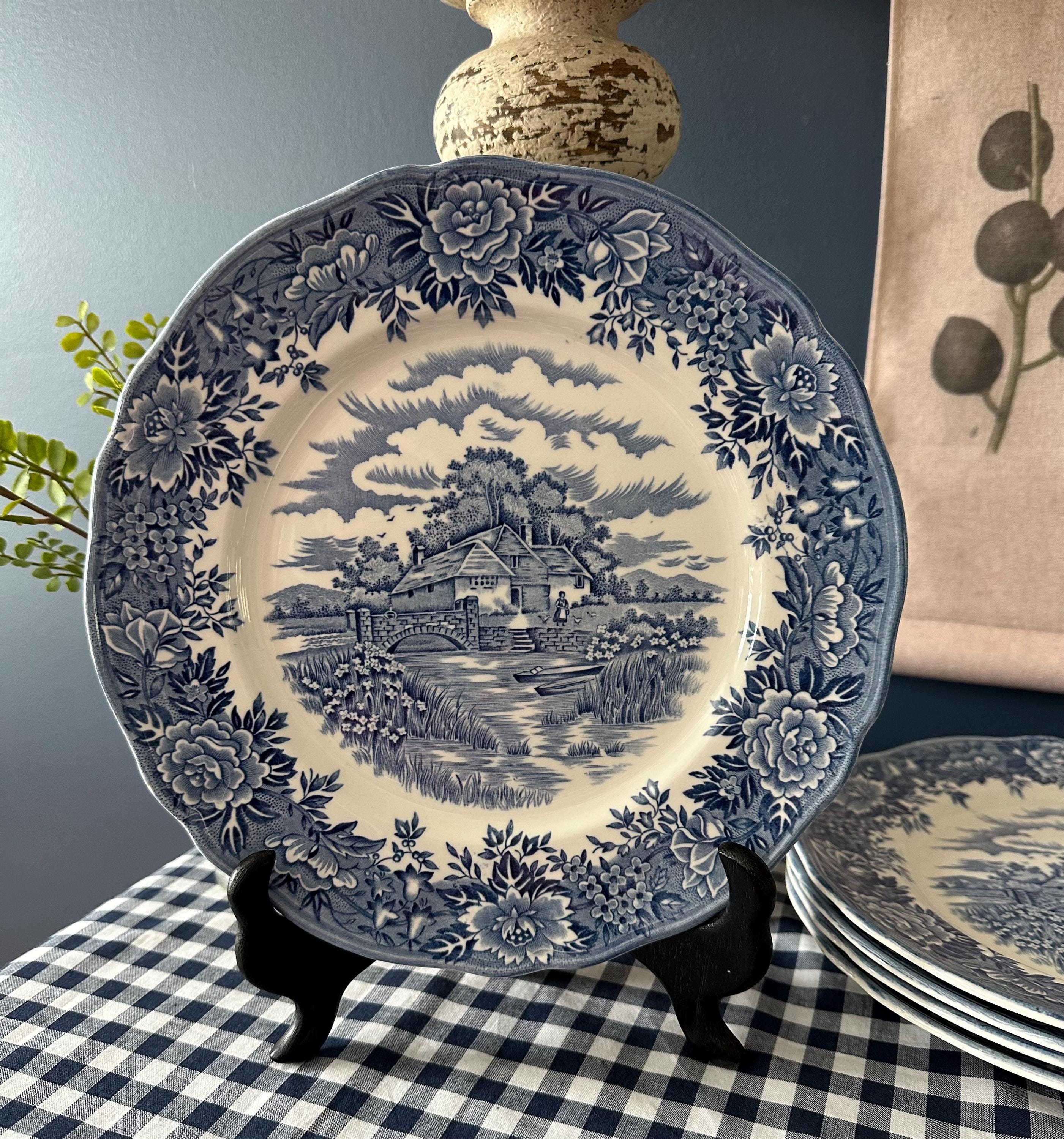 Blue English Village - Etsy