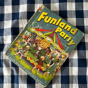 Vintage 1953 Rand McNally Elfenbuch - "Funland Party" - Wunderschöne Vintage Illustrationen