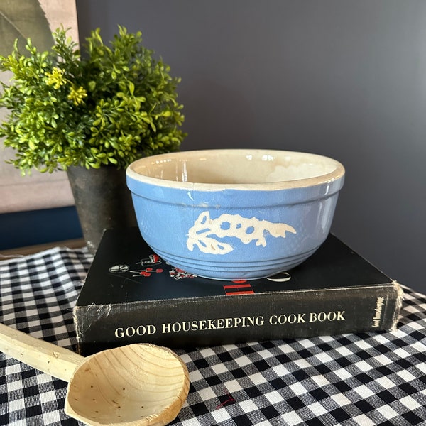 Vintage Blue Cameo Ware by Harker Pottery Mixing Bowl