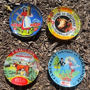 Complete Set of Four Vintage European Cheese Plates