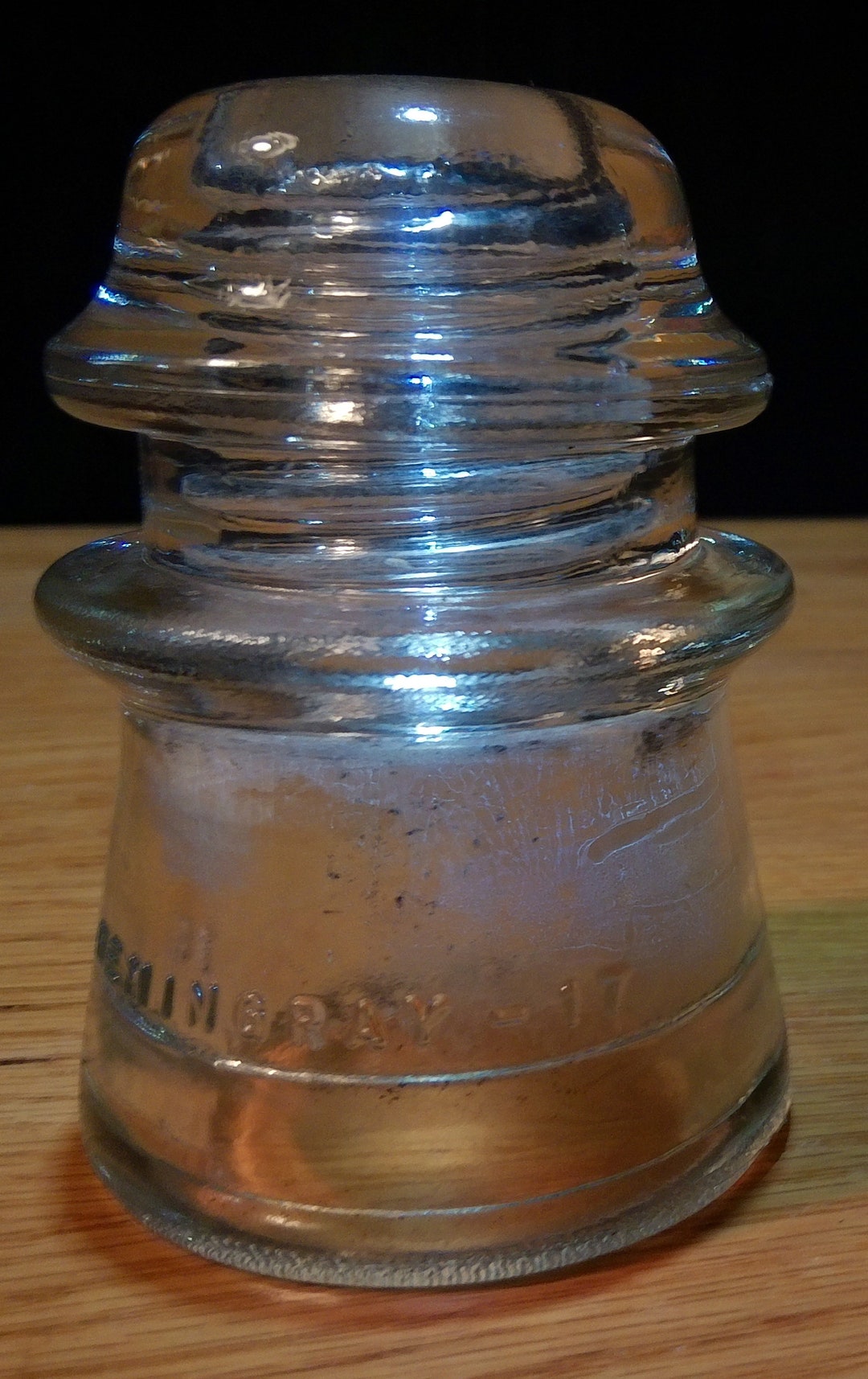 Hemingray 56 Hemingray Clear Glass No 16 Insulator Single Petticoat Made in USA No 9 ...