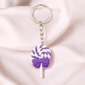 Cute Lollipop & Bow Coquette Charms Keychain - Car Key Souvenir Gift, Bag Keyring for Women Men, Whimsical Candy-Inspired Accessory, Gift