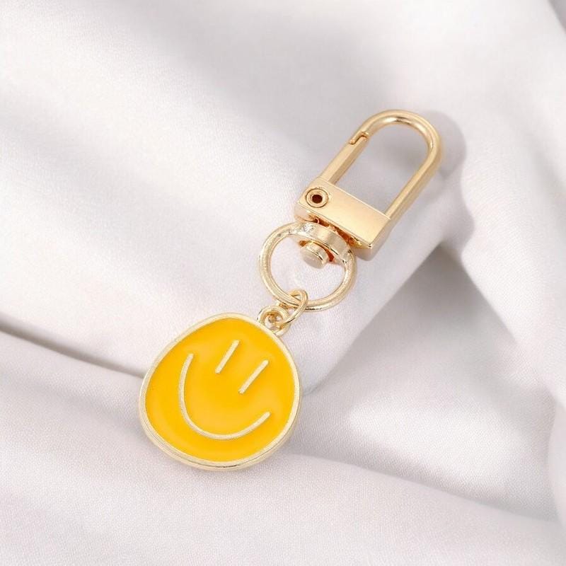 Smiley Face Metal Keychain | Happy Face Bag Accessories for Women ...