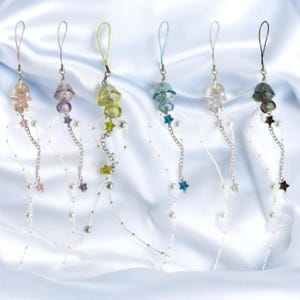 Jellyfish Star Sea Themed Phone Lanyard Keychain Y2K Style Ocean Gift for Her