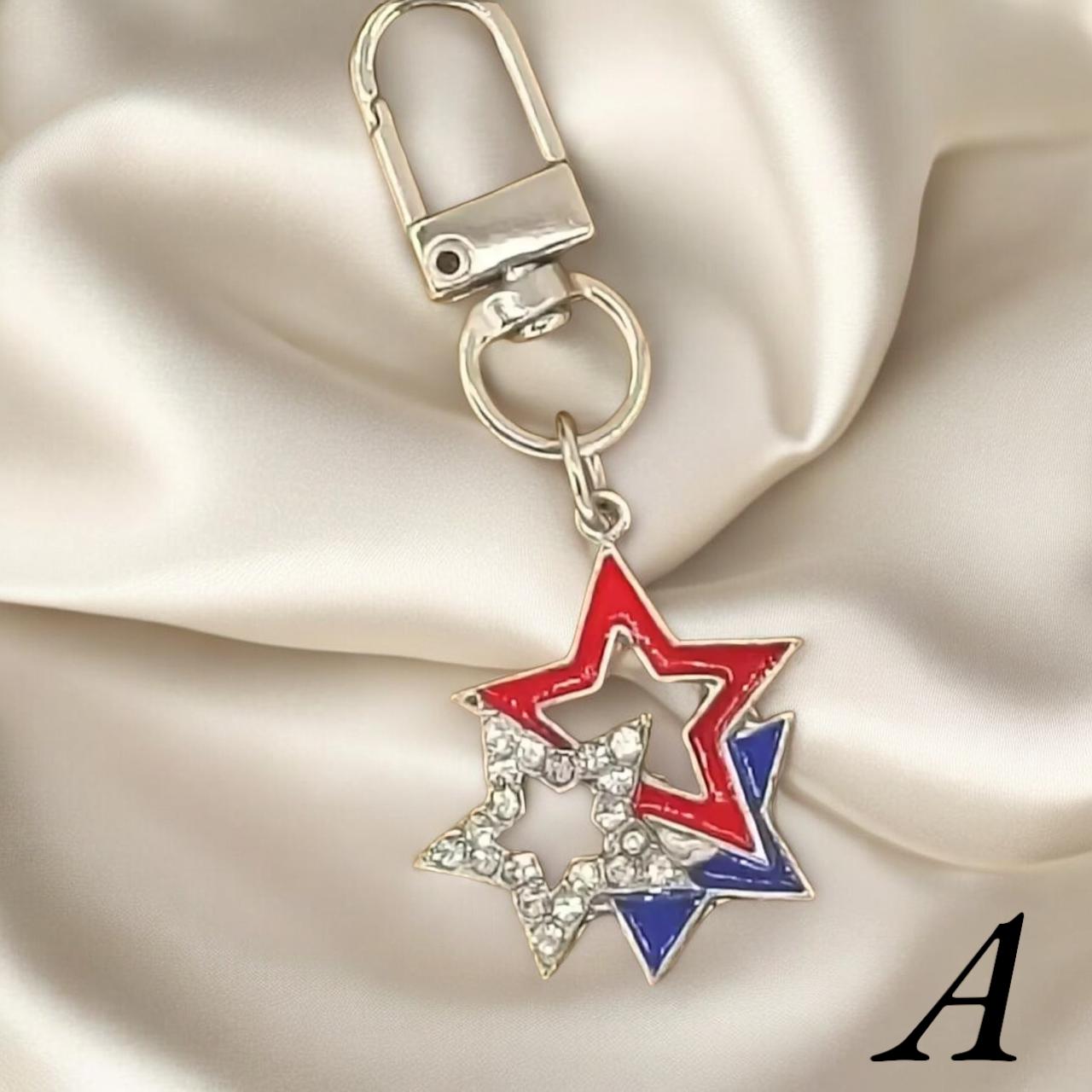 USA Flag Keychain, Metal Key Ring With Star & Stripes, Patriotic ...