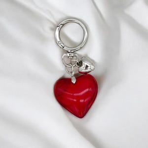 Grunge Heart Keychain Multi-colored Heart Charm Edgy Accessory Unique ...