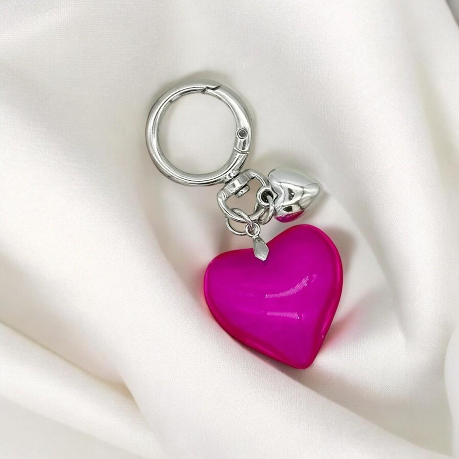 Grunge Heart Keychain Multi-colored Heart Charm Edgy Accessory Unique ...