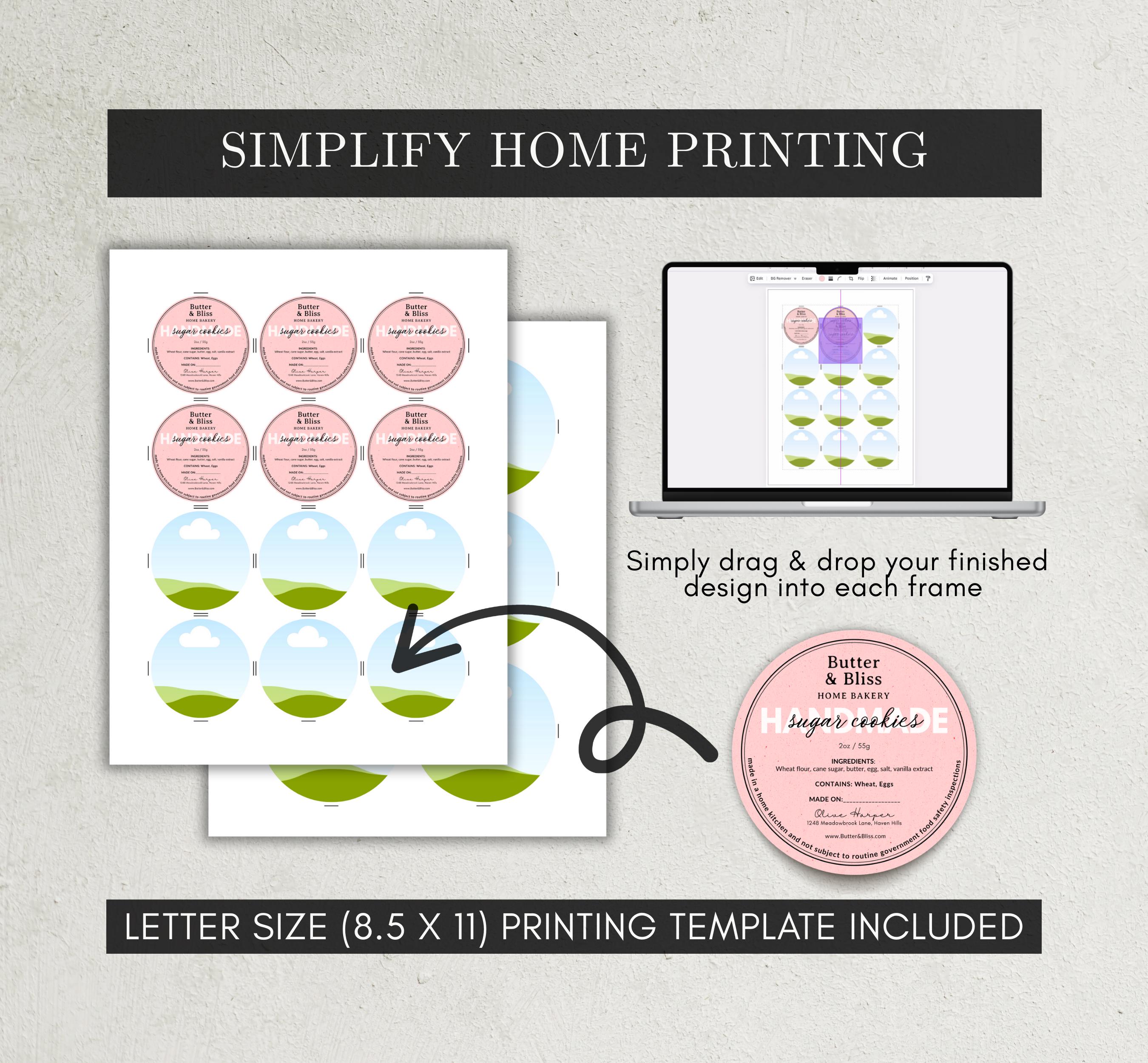 Editable Cottage Food Label Template, Printable Bakery Labels for Home