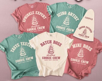 Matching Family Christmas Shirts – Christmas Cookie Crew Shirts – Holiday Baking Outfits – Personalized Family Tees & Pet Hoodies