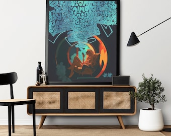 Cyberpunk Art Print – Neon Futuristic Wall Decor (Digital Download)