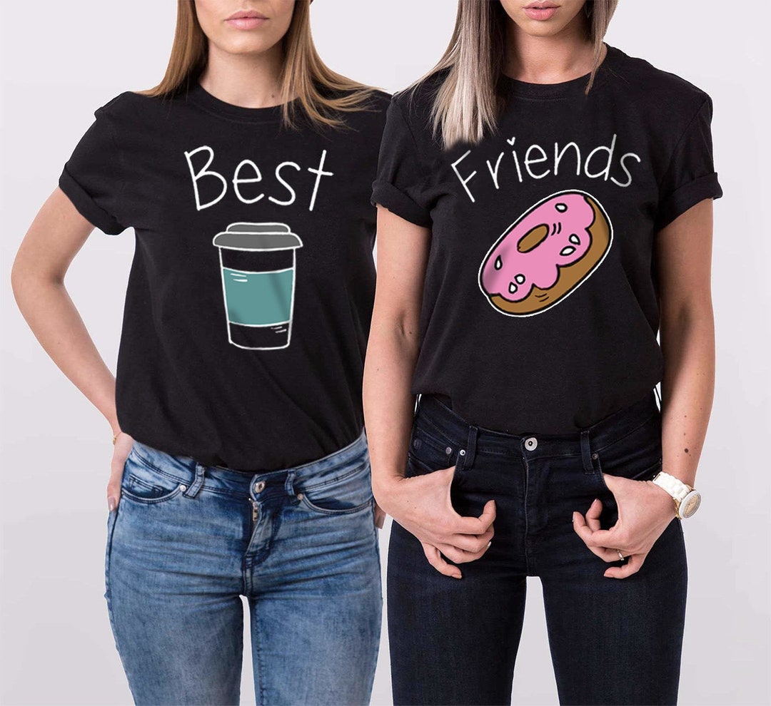 Best Friends Donut and Coffee Matching Couple Cool T-shirt, Men's
