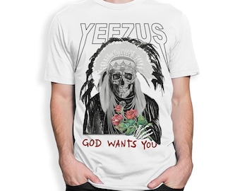 Kanye West Yeezus God Wants You T-shirt, rozmiary męskie i damskie