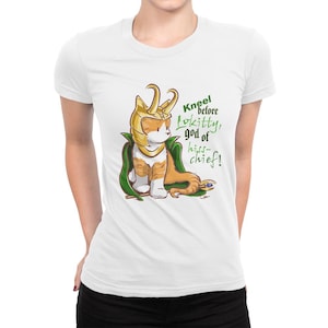 Kneel Before Lokitty Funny T-Shirt, Men&#39;s and Women&#39;s Sizes
