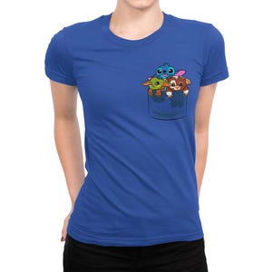 Camiseta de "Amigos en una bolsa", camiseta de Stitch Yoda Gizmo, tallas para hombre y mujer