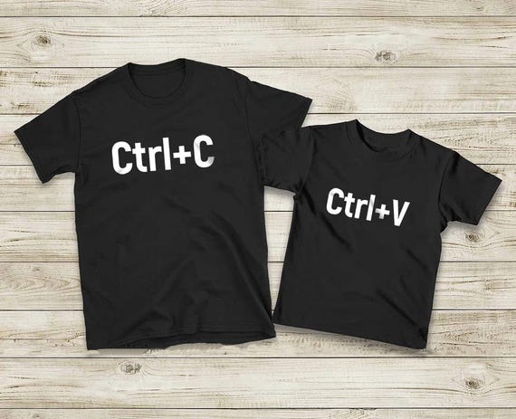 Ctrl+c and Ctrl+v Funny Family Matching Couple T-shirt, Men's