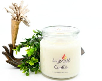 Sandalwood and Amber Apothecary Jar Soy Wax SoyBright™ Candle with Wooden Wick | Hand Poured | Best Hostess Gift | Eco Friendly - 16 oz