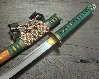 Handsmidet japanskt Tachi-svärd, T10 lerhärdat hantverksblad - Full Tange, Cherry Blossom Saya, Samurai Heritage Collectible