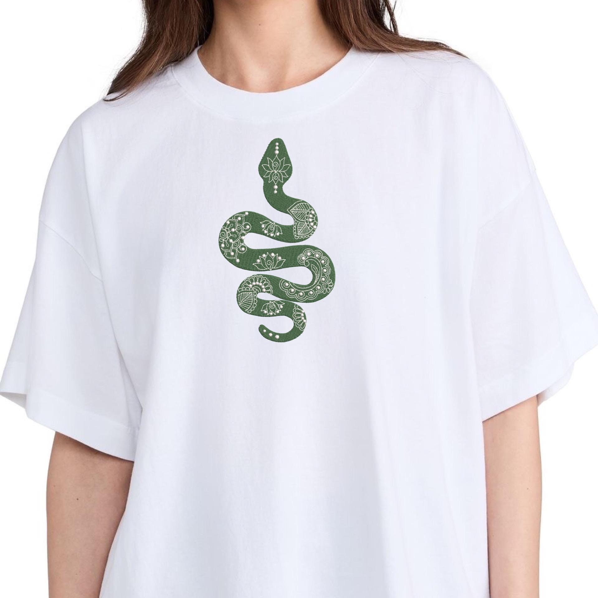 Snake Embroidery Design, Green Snake ,floral Snake, Mandala Snake ...