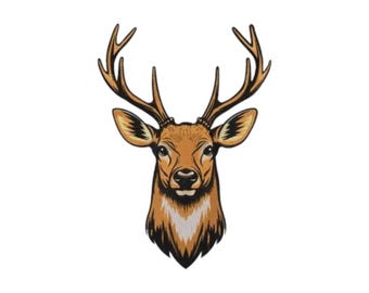 Deer Head Embroidery, Machine Embroidery, Deer Head,  Woodland Animal, Hunting  Forest Animal, Rustic Home, Unique Wildlife, Woodland Deer,