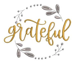 Grateful Embroidery, Embroidered Grateful Sign, Grateful Quote, Grateful Gift, Thanksgiving, Mindful Gift, Gratitude Gift, Rustic Home, Boho