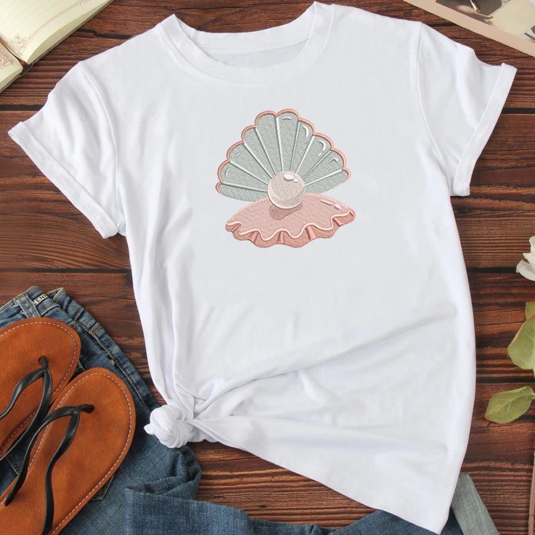 Embroidery Design, Clam Shell Machine Embroidery Design, Beautiful Sea ...