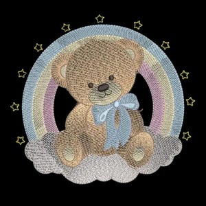 Design de bordado, design de bordado de ursinho de pelúcia, design de bordado à máquina de brinquedo de pelúcia, urso de pelúcia marrom, lindo design de bordado infantil
